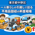 中野区 一人暮らしの引っ越しで出る不用品回収の料金相場