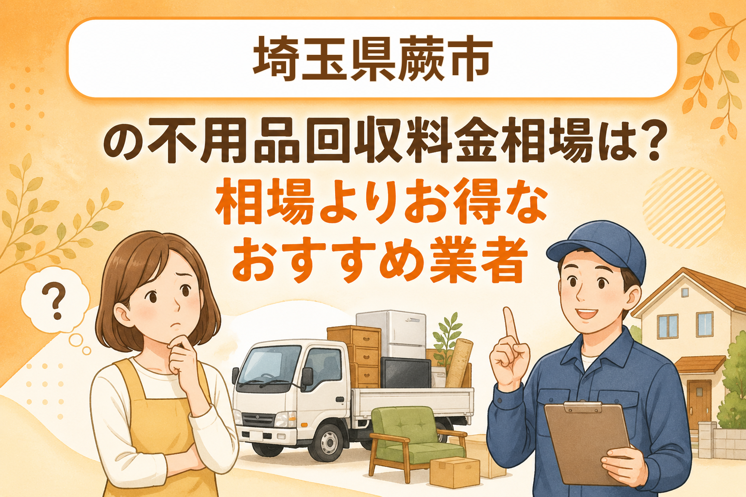 埼玉県蕨市 不用品回収料金相場 お得なおすすめ業者