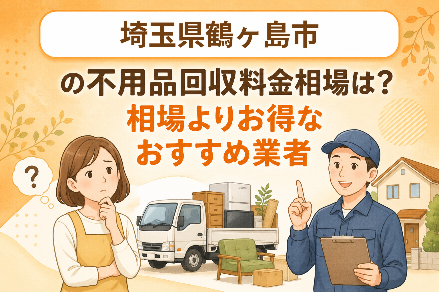 埼玉県鶴ヶ島市 不用品回収料金相場 お得なおすすめ業者
