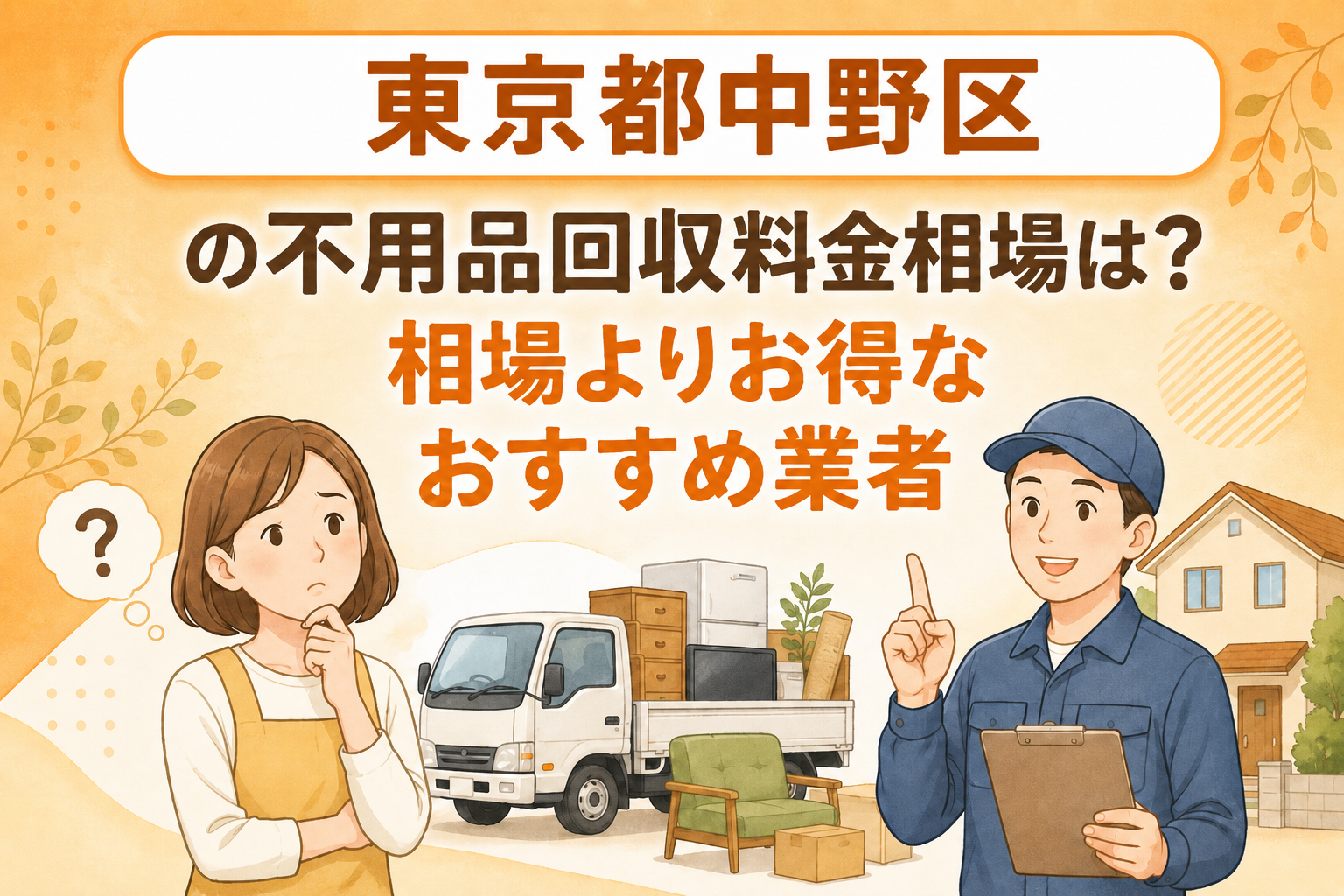 東京都中野区 不用品回収料金相場 お得なおすすめ業者