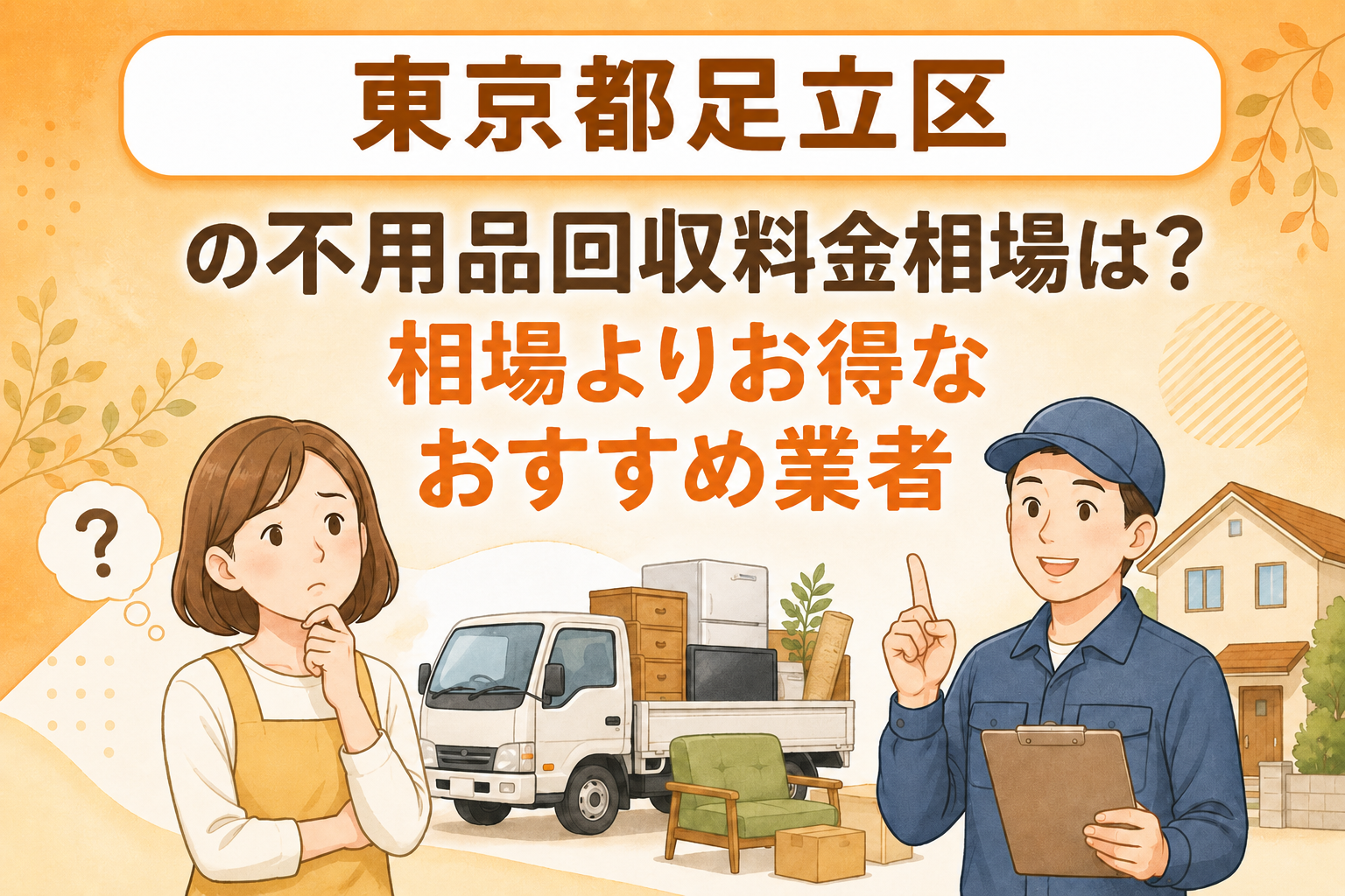 東京都足立区 不用品回収料金相場 お得なおすすめ業者